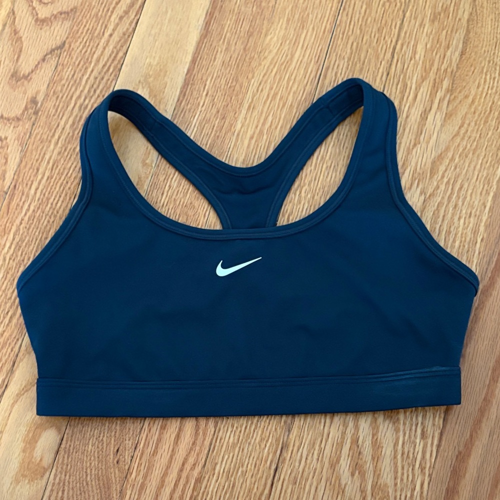 Nike Racerback Sports Bra in Dark Navy with White Swoosh